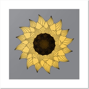 Mandala Sunflower Posters and Art